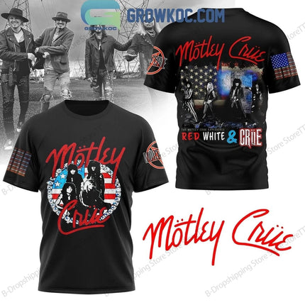 Rock Motley Crue Band 3d Male and Female Rap Singer Printed T-shirt, Fashionable Hip-hop Sports T-shirt Men Tour Album T-shirt