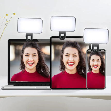 Mini Selfie Fill Light Rechargeable Portable Pocket Light 3 Modes Adjustable Brightness For Mobile Phone Computer LED Fill Light