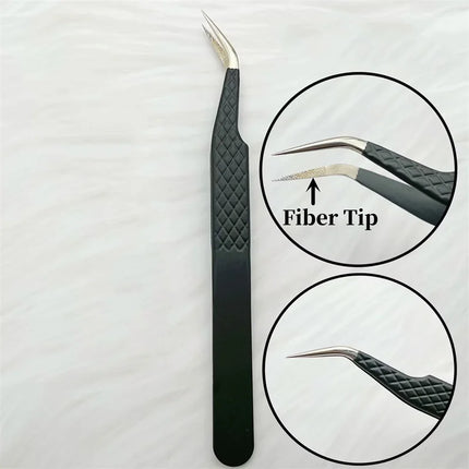 Fiber Tip False Lash Tweezers For Eyelash Extensions Clip Boot Volume Isolation Precise Nano Eyebrow Nail Art Tongs Makeup Tools