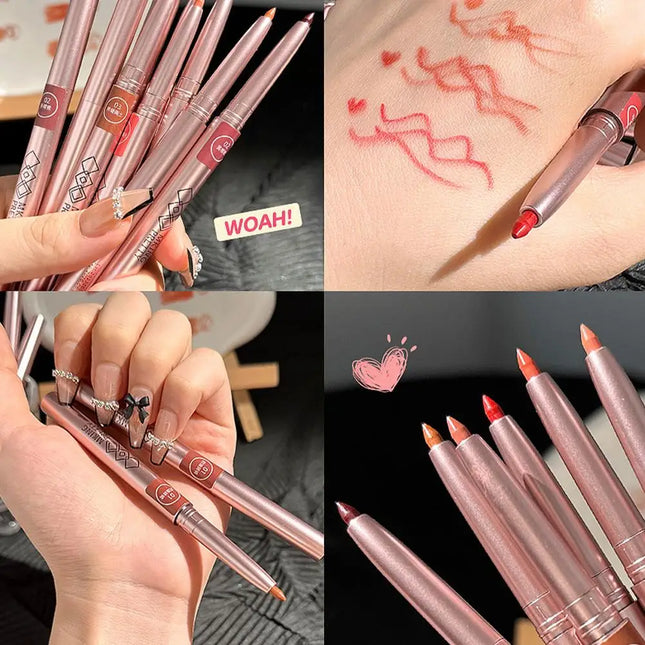 Matte Lipliner Long-lasting Automatic Lip Liner Lipstick Lip Pencil Line Pen Beauty Waterproof Moisturizing
