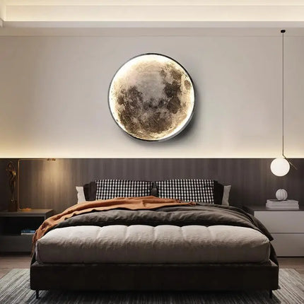 LED Wall Light Remote Dimming Moon Earth Wall Light Modern New Study Room Bedroom Corridor Apartment Villa Lighting Decoration