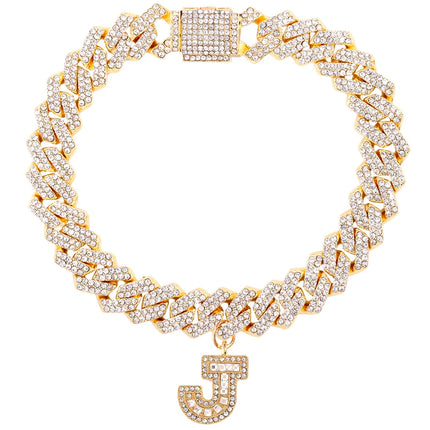 New 14MM Iced Out Cuban Chain 26 Initial Letter Anklets for Women Bling Paved Rhinestone Hip Hop Ankle Bracelet Barefoot Jewelry