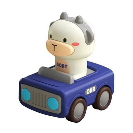 Press and Go Car Toys for Toddlers 1-3, Baby Animal Racing Cars, Infant Play Vehicle Set, Baby Push Go Friction Car Toys