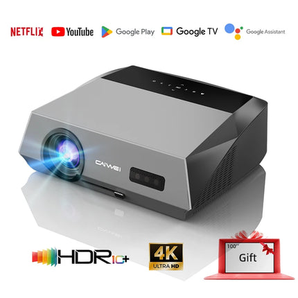 CAIWEI A10Q 4K Beam Projector 4000 ANSI Google TV for movies Full HD 1080P Android 14 Home Theater Auto Focus Portable Projector