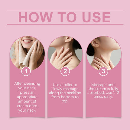 Peptide V-Shaped Roller Neck Firming Cream Skin Elasticity Care Lotion Collagen Complex Neck Care Advanced Formula For Tech Neck
