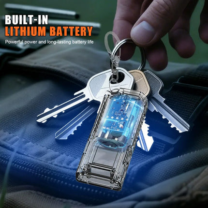 LED COB Flashlight Type-c Rechargeable Keychain 5 Modes Hands Pocket Lantern Flood Work Light with Magnet for Camping Emergency