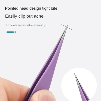 New Super Pointed Acne Clip Acne Needle Grafting Eyelash Clip Blackhead Clip Fake Eyelash Tweezers Feauty Tool  Lash Tweezers