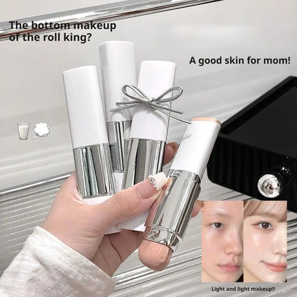 Double-Headed Foundation Stick With Brush, Moisturizing Natural Concealer Makeup,Matte Makeup Base,Rare Beauty,Long-Lasting