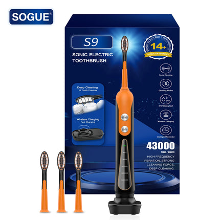 S9 Sonic Electric Toothbrush for Adult Whitening&Gum Care,Rechargeable 180-Day Battery 5 Modes IPX7 Waterproof,4 Brush Heads