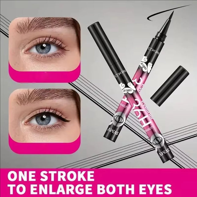 2/5/10pcs Black waterproof sweat-proof eyeliner pencil set, long-lasting and non-smudging, perfect gift for beginners