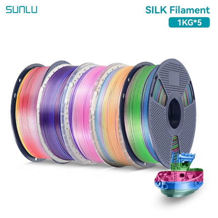 SUNLU 5KG 3D Printer Shiny Silk PLA Filament 1.75mm 1000g 3D Printer Neatly Wound 3D Filament for 3D Printer& 3D Pen