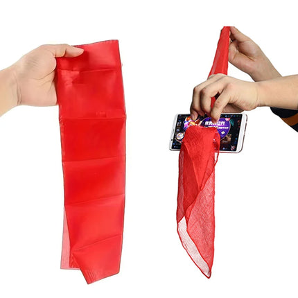 ﻿Magic Silk Trick Prop for Party Show Prank Accessories Close-Up Phone Penetration Illusion Magician Joke Tool for Beginner TMZ
