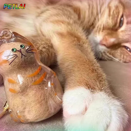 Cat hair creative accessories pet hair keychain cat pendant bottle collector memorial collection keychain hair storage bottle