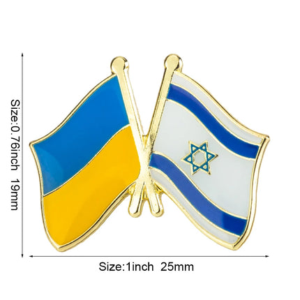 Ukraine and Belarus Friendship Flag Badge Flag Brooch National Flag Lapel Pin International Travel Pins