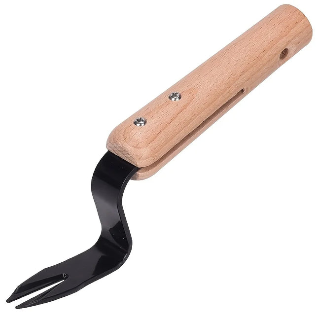 1 Handheld Weeding Tool - Durable Metal Fork with Wooden Handle for Easy Removal of Dandelions and Weeds, Weeding Trimmer