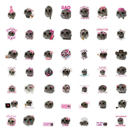 10/30/60pcs Kawaii Cartoon Sad Hamster Meme Stickers Cute Decoration Sticker Luggage Scrapbook Phone Graffiti Decal for Kids Toy