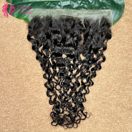 13x6 Real HD Frontal Water Wave 13x4 Frontal Melt Skins Invisible Lace Frontal 100% Raw Human Hair 1B Natural Black