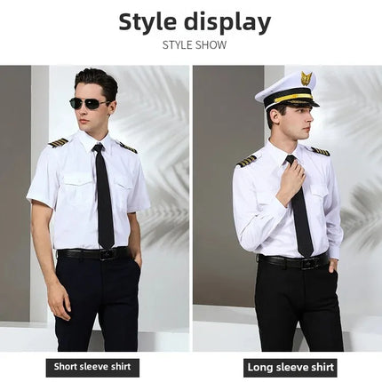 Air Force Pilot Uniform Men's Shirt Flying Clothes Nightclub Aviation Clothes Engineer Military Uniform Square Collar Other Mate
