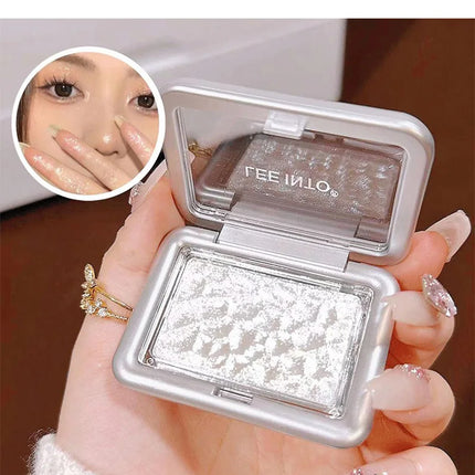 LEEINTO Dreamy Highlighting Powder: 3D Effect for a Natural, All-Over Glow - Multi-Purpose Compact Powder for Blush, Contour,