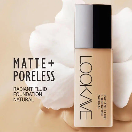 LOOKAVE Liquid Foundation Long Lasting Full Coverage Flawless Soft Matte Foundation Base Makeup Moisturizing Concealer CC Cream