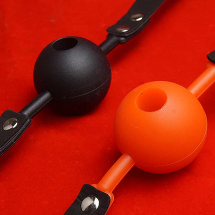 Silicone Ball Gag With Drool Hole,Slave BDSM Mouth Gags Harness,Submissive Bondage Restraints,Sex Games Toys for Couples