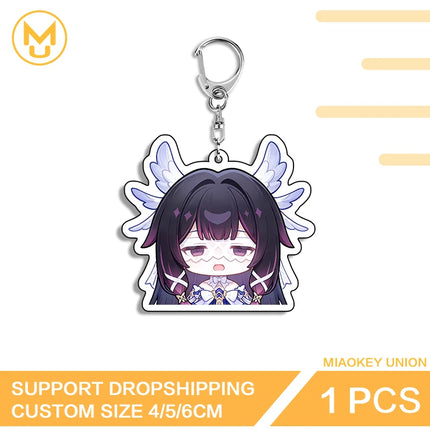 Genshin Impact Kawaii Columbina Double Sided Acrylic Keyring High Quality Decorative Decorative Key Ring For Bags And Keys