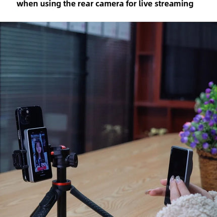 Vlog Selfie Monitor Screen,Wireless 4K/1080p Back Camera Monitor for iPhone & Android, Built-in Speaker for YouTube TikTok Live