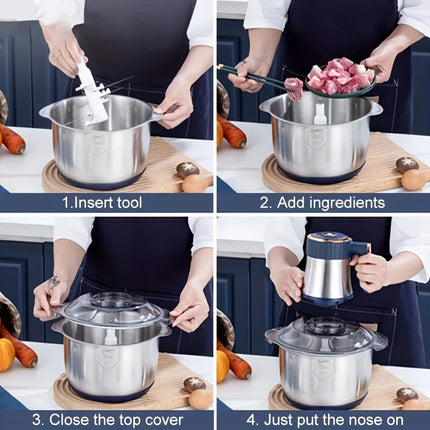 2L 3L 5L Electric Mincer Grinder 304 Stainless Steel Multifunctional Vegetable Slicer Chopper Meat Processor 220V EU Plug