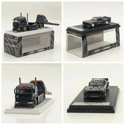 SW 1/64 For Mustang 1965 Hoonicorn RTR V3 HORZON / KamaZ trailer Car Diecast Model Collection Auto Gift