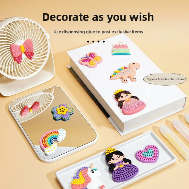 Handmade Bead Painting Children DIY Toy Ballpoint Pen Painting Set Cartoon Princess Stickers Educational Toys