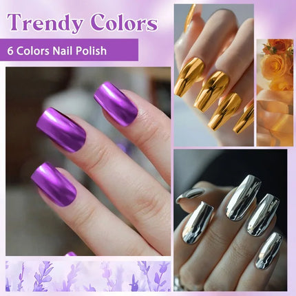 6pcs 8ml Water-Based Nail Polish Long Lasting Quick Drying No Need of Lamp to Cure Nail Supplies Vernis for Nail Art Decorations