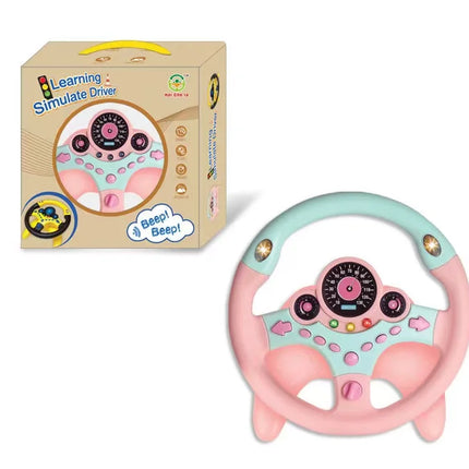 Cute Children Steering Wheel Toy with Light Simulation Driving Sound Music funny Educational Baby Electronic Travel kids toys