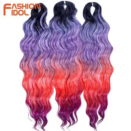 Anna Hair Synthetic Loose Deep Wave Braiding Hair Extensions 24 Inch Water Wave Braid Hair Ombre Blonde Twist Crochet Curly Hair