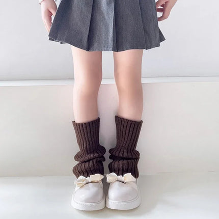 Sweet Girls Candy Color Korean Kids Leg Warmers Knitted Foot Cover Children Solid Autumn Winter Elastic Versatile Elephant Socks