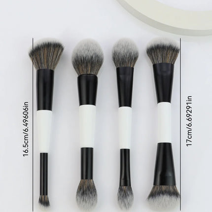 Double Head Makeup Brushes 2 In 1 Flat Angled Foundation Concealer Contour for Blending Loose Powder Liquid Cream Cosmetic Tools