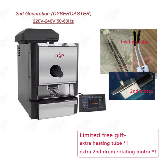ITOP Coffee Bean Roaster CBR-2 Drum Roasting Machine Using with Artisan,500g Roaster With Cooler Smoke Filter