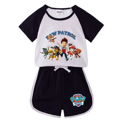Children's Summer Pajama Set Kids Cartoon PAW Patrol T-shirt+Shorts Sets Boys Cotton Tops+Shorts 2Pcs Baby Boys Girls Sport Suit