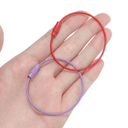 10pcs/lot 50mm Iron Key Ring Colorful Keychain Rings Screw Lock for Jewelry Making Keychain DIY Findings