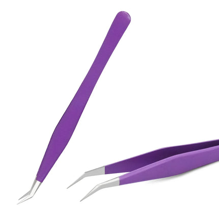 1PC Eyelashes Tweezers Stainless Steel Curved Straight Superhard Tweezers High Precision Anti-static Tweezers for Eyelashes