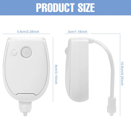 RGB LED Toilet Bowl Lamp PIR Smart Motion Sensor Night Lights AAA Battery Powered For Washroom Bathroom WC Toilet Seat Backlight