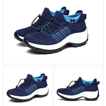 Outdoor Women Walking Sneakers Fashion Jogging Sock Shoes Youth Girls Trainers Breathable Ladies Platform Non-Slip Light Loafers