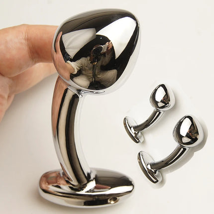 Metal Curved Butt Anal Plug Dildo Sex Toys, Anus Ass Butt Trainer, Analplug Buttplug Butt Plug, G-spot Prostate Massage
