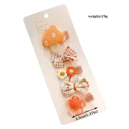 5Pcs/set Cute Bow Flower Hair Clips for Baby Girls Sweet Princess Rabbit Hairpins Kids Hair Accessory