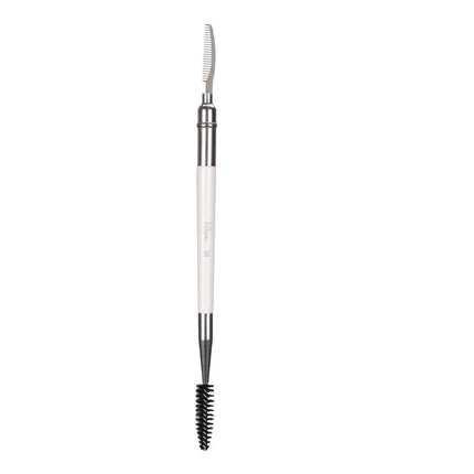 1pc Dual ended Brow Comb Makeup brush Eyebrow Make up brushes stainless steel Eye Lashes roller Eyelashes white Beauty tool 591
