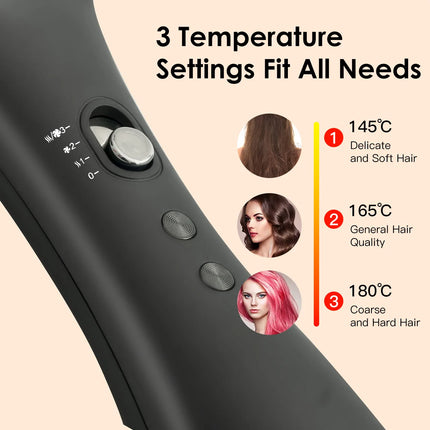 Hatteker EU Hot Air Comb Styling Comb for Straight Curly Electric Air Brush Women Anion Heating Comb Hair Straightening Brush