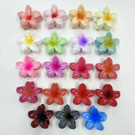 Hawaiian Gradient Hair Clips Flower Hair Claws Big Size Fashion Head Wear Hairpin for Women Girls Crab Barrette Hair Accessories