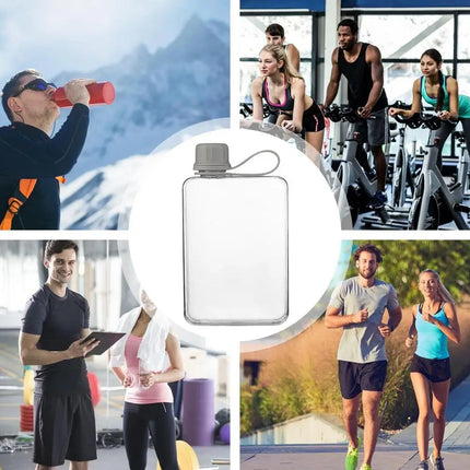 Pocket Water Bottle 500ml Flat Drink Cup Water Bottle Summer Water Flask Sports Water Bottle Leak-Proof Slim Cold Flask For