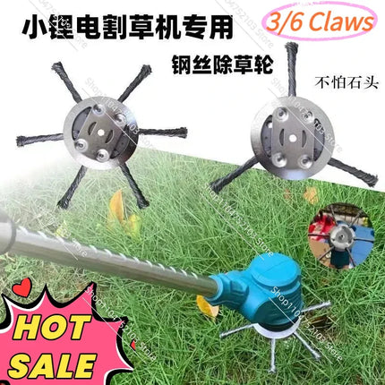 6 Inch Steel Wire Trimmer Grass Head Rust Removal Wheel Weed Removal Lawn Mower Universal Brush Blade Gardening Hand Tool
