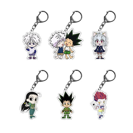 HUNTER HUNTER llavero anime Gon Freecss Killua Zoldyck Hisoka Chrollo Lucilfer Acrylic figure keychain Fans Birthday Gifts 6cm