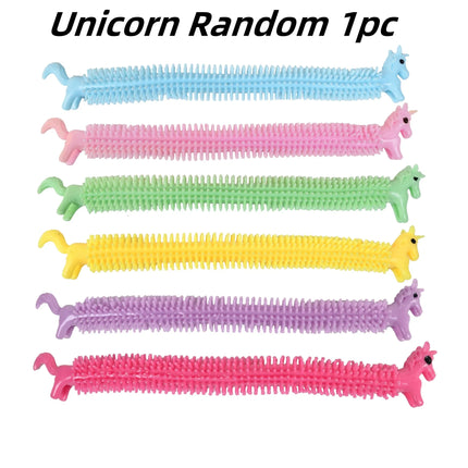 3/6pcs Worm Noodle Stretch String TPR Rope Anti Stress Toys String Fidget Autism Vent Toys Squishy for Children Christmas Gifts